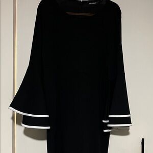 Willow Elegant Black Dress with White Accents